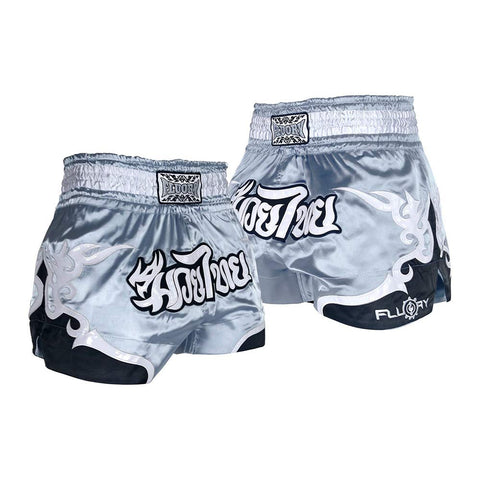FLUORY Muay Thai Fight Shorts,MMA Shorts Clothing Training Cage Fighting Grappling Martial Arts Kickboxing Shorts Clothing, Mtsf53yinhui, Medium