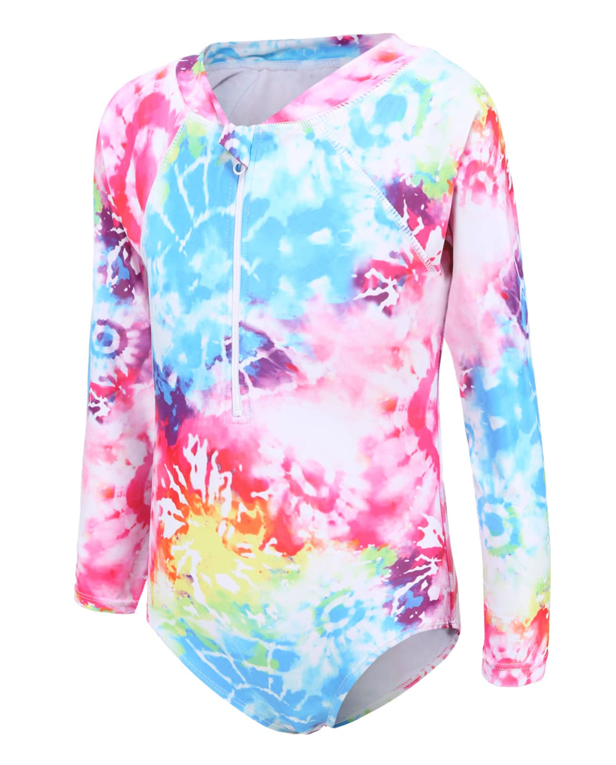Aisyee Girls Long Sleeve Swimsuit Kids One Piece Beach Swimwear Girls Long Sleeve Swimming Costume Age 13-14 Years