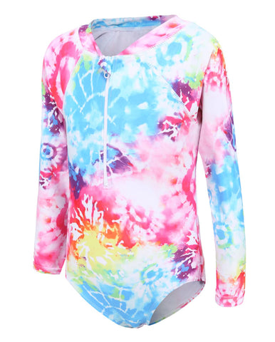 Aisyee Girls Long Sleeve Swimsuit Kids One Piece Beach Swimwear Girls Long Sleeve Swimming Costume Age 13-14 Years