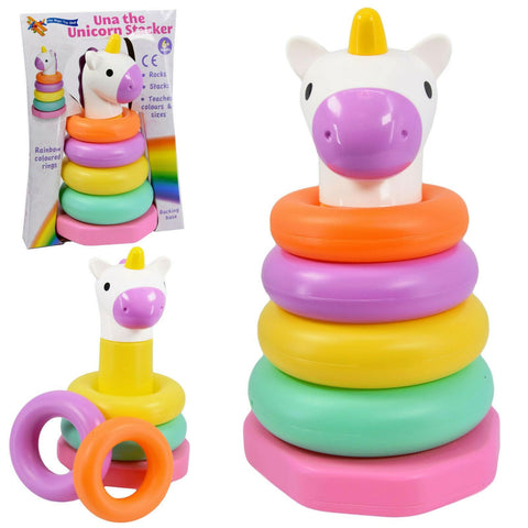 Una The Unicorn Baby Stacking Rings Stack Nesting Sorting Baby Toy Colourful Rainbow Toy Fun Activity Game for Babies and Toddlers Age 6 Months +