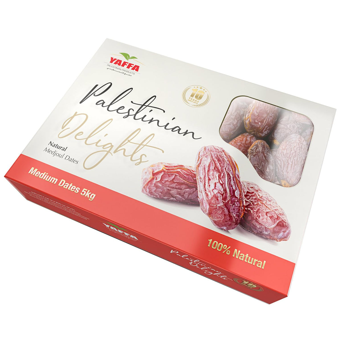 Palestinian Delights Delicious and Juicy Medium Medjool Dates (Box of 5Kg) - All Natural, No Added Sugar, Free from Additives, Sustainably Grown and Hand-Picked Palestinian Dates