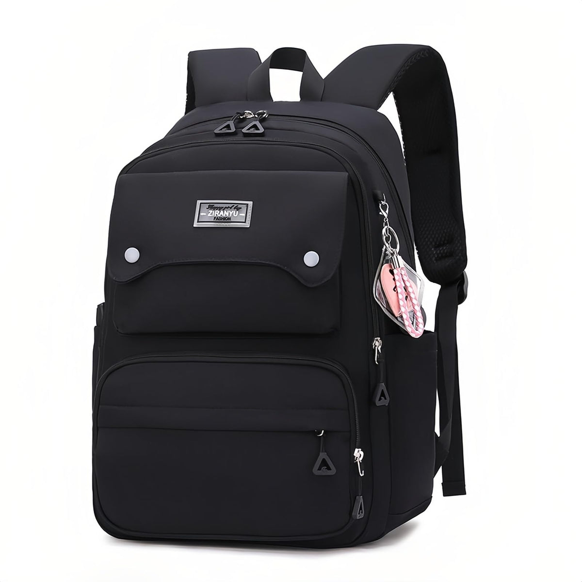 Armbq Black Girls School Backpack,Kids Backpack for Teen Girls Elementary Middle School Bookbag Multi-pocket Fashion Daypack