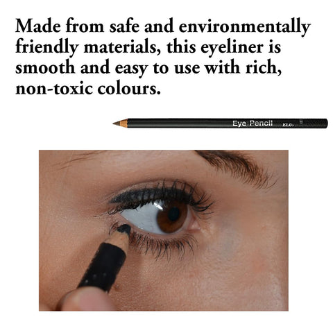 Generic Wooden Eyeliner Pencil, Waterproof Long Lasting Makeup Eye Liner, Easy Application, [5-in-1]Eyeliner *1; Eyebrow Razor *1; Eyebrow Stencil *3, Black #-0226082