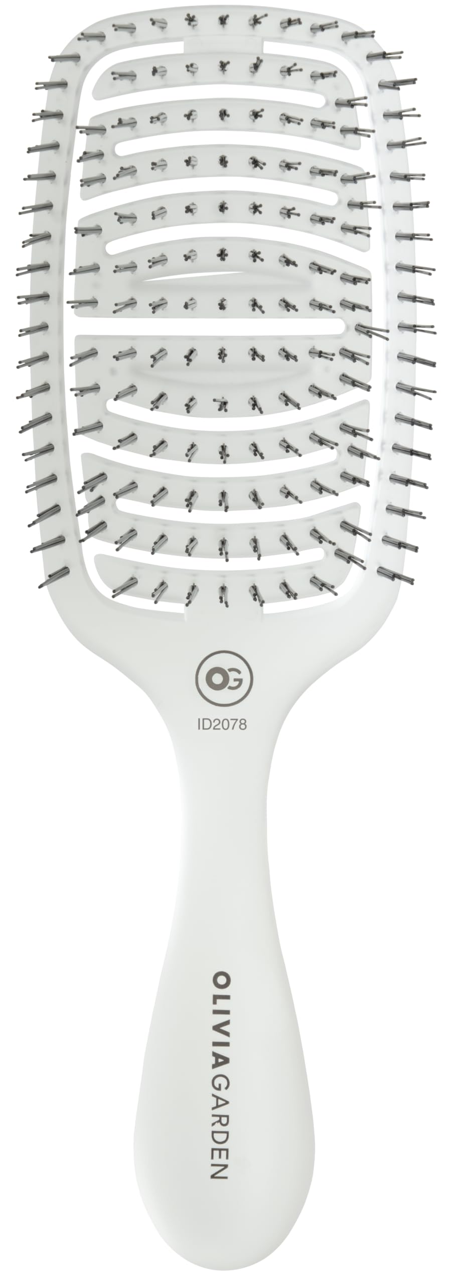 Olivia Garden - Essential Care Flex Fine Hair Bristles Ice White. Dry or Wet Hair Brush Detangler for Fine Hair