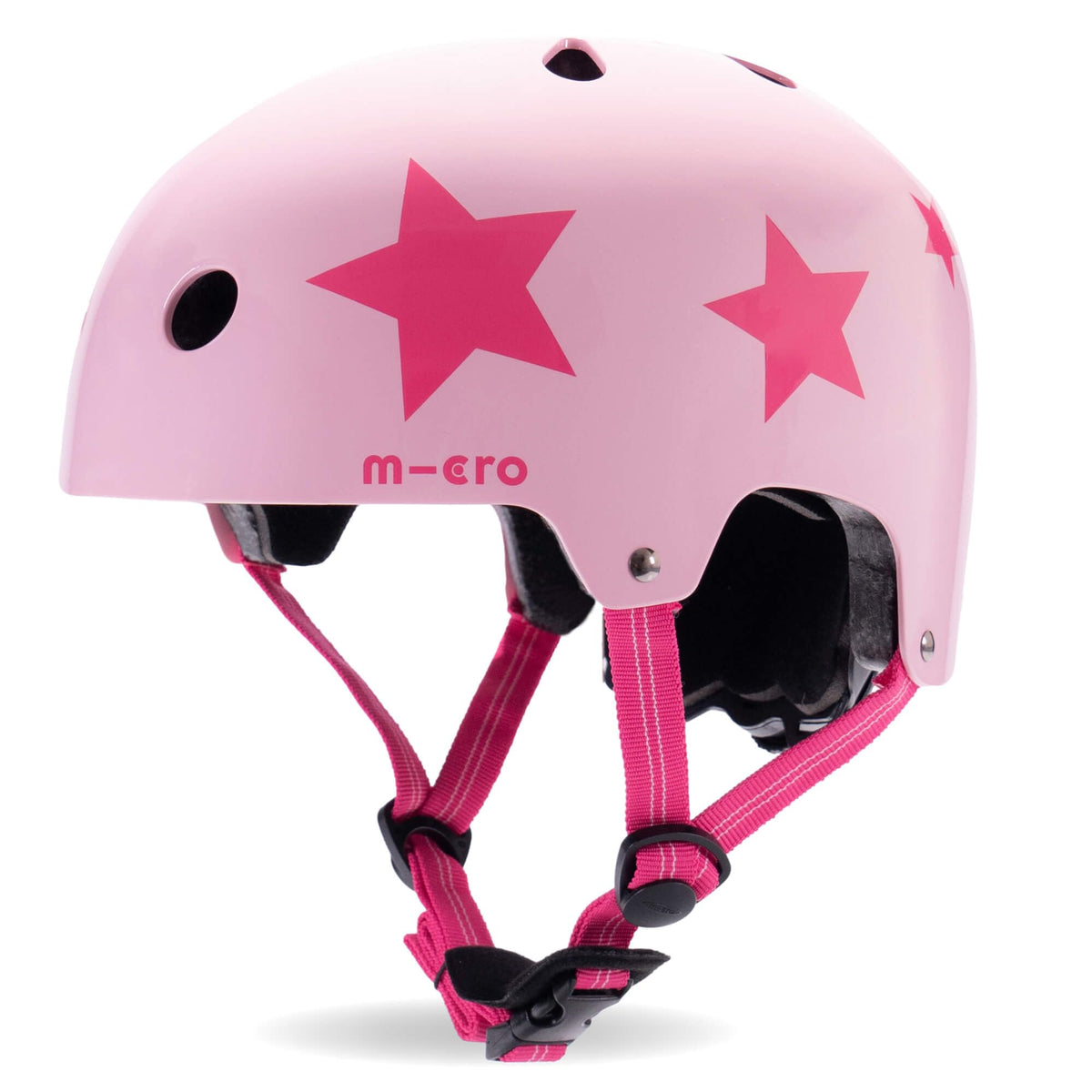 Micro Scooters | Bike/Scooter Printed Deluxe Childrens Helmet | Cycling Accessories | Adjustable Headwear | Boys & Girls | Medium 55-58cm | Pink Star