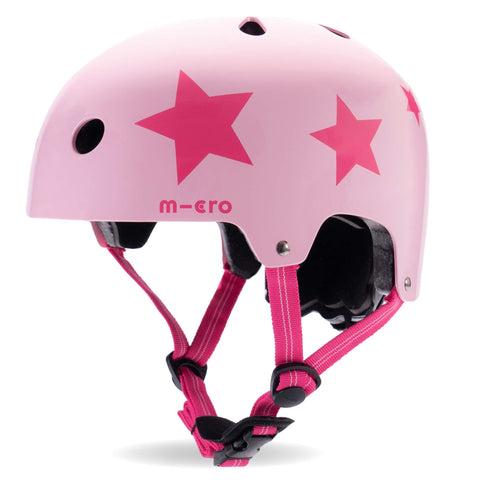 Micro Scooters | Bike/Scooter Printed Deluxe Childrens Helmet | Cycling Accessories | Adjustable Headwear | Boys & Girls | Medium 55-58cm | Pink Star