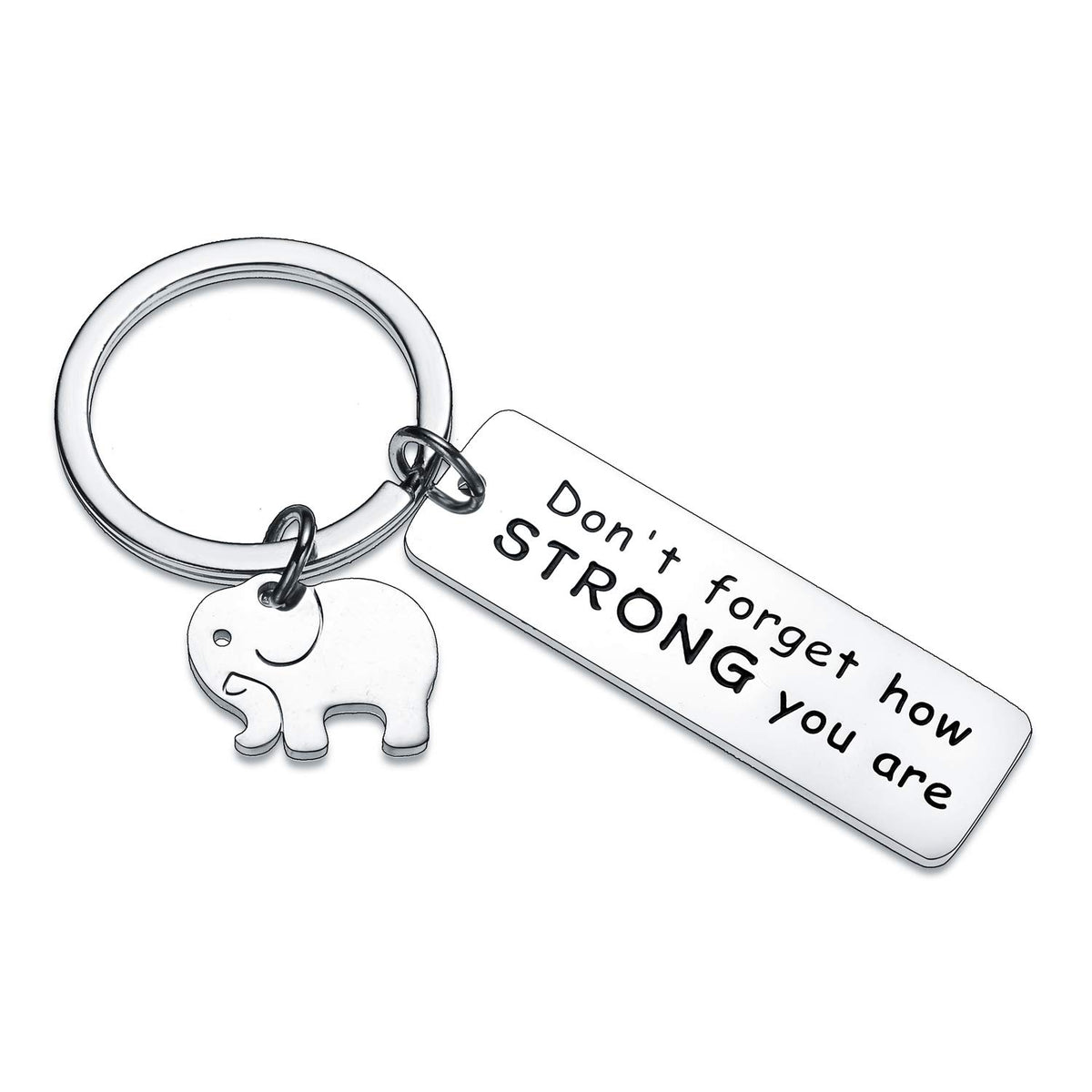 BESPMOSP Inspirational Keychain Don't Forget How Strong You are Keyring Graduation Gifts Elephant Lovers (Don't Forget How Strong You Are)