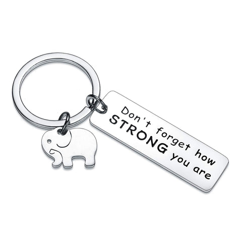 BESPMOSP Inspirational Keychain Don't Forget How Strong You are Keyring Graduation Gifts Elephant Lovers (Don't Forget How Strong You Are)