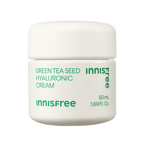innisfree Green Tea Seed Hyaluronic Acid Cream With Barrier Boosting Complex and Ceramide, Korean Hydrating Face Moisturizer and Balancing Cream