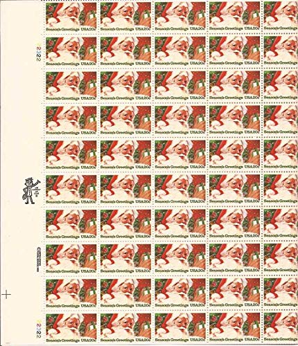 USPS 1983 Christmas Santa Claus Full Sheet of 50 x 20 Cent Stamps Scott 2064