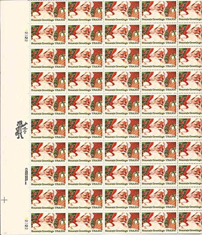 USPS 1983 Christmas Santa Claus Full Sheet of 50 x 20 Cent Stamps Scott 2064