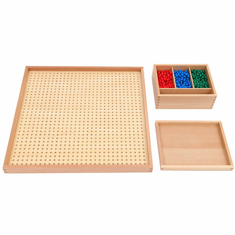 Montessori Wood Peg Board Set with Plastic Pegs Mathematics Square Learning Montessori Math Materials Early Development Toys
