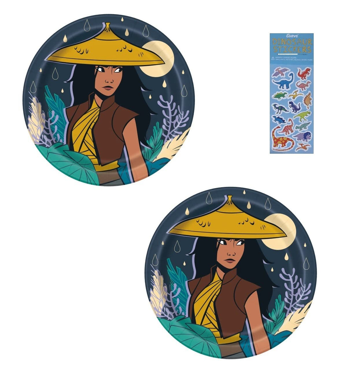 Unique RAYA and the Last Dragon Birthday Party Supplies Bundle Pack includes Lunch Plates - 16 Count