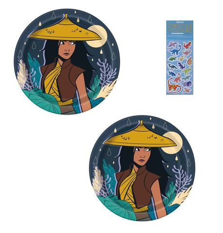 Unique RAYA and the Last Dragon Birthday Party Supplies Bundle Pack includes Lunch Plates - 16 Count