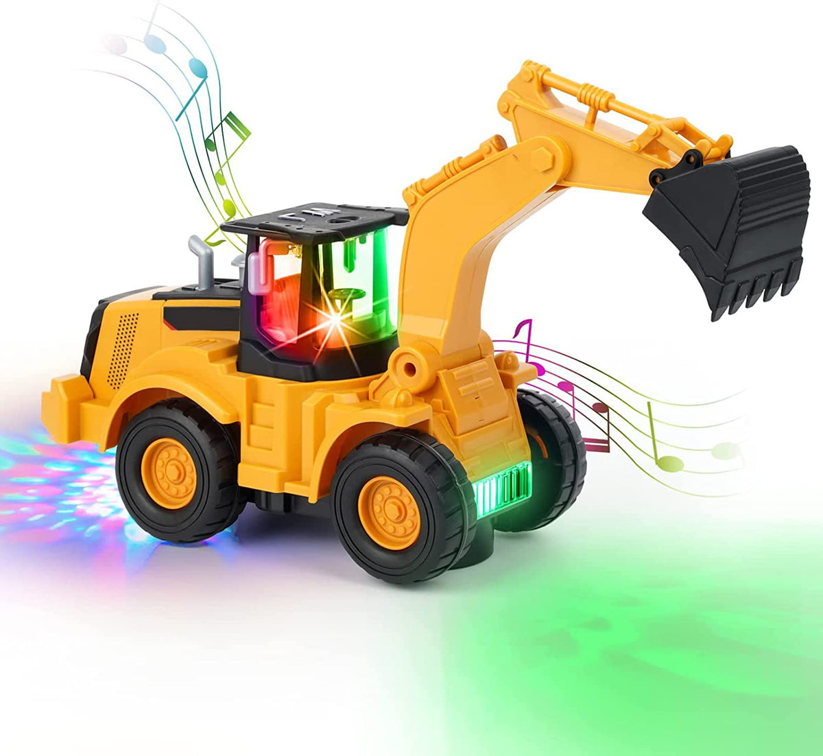 Construction Excavator Car Toy for Boys Kids Toy Digger Truck with Electric Universal Wheel Educational Toys Gifts with Lights and Sounds for 3+ Years Old