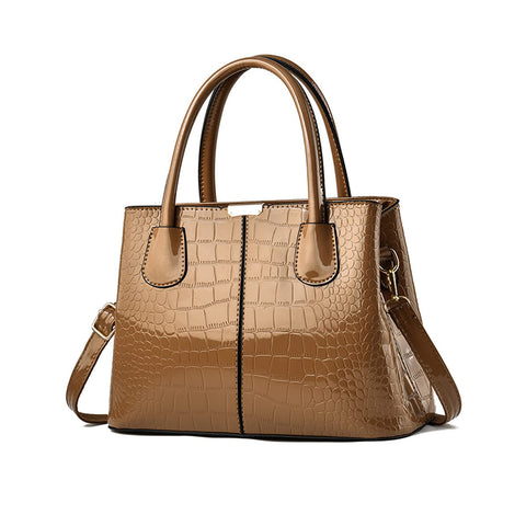 NICOLE & DORIS Top Handle Bags for Women Handbag Fashion Shoulder Bag PU Leather Patent Bag Exquisite Tote Bag for Casual Work Shopping Gold