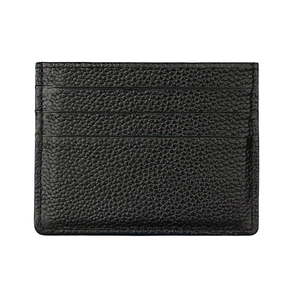 Hibate RFID Blocking Genuine Leather Unisex Slim Credit Card Case Holder Debit Wallet Sleeve - Black