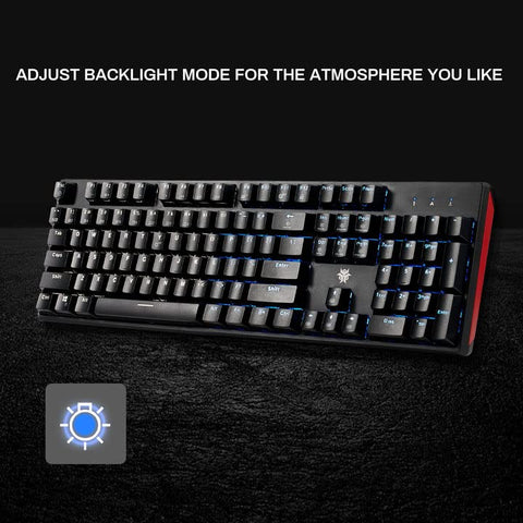 Hexgears GK705 Wired Mechanical Keyboard, 104 Keys with Kailh Box Switch Full Size Gaming Keyboard, Durable ABS Keycaps, Hot Swappable, Blue LED Backlight, Windows Mac OS and Android Compatible