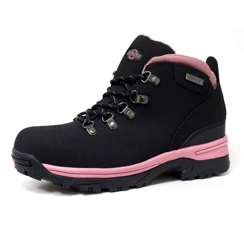 Northwest Territory Ladies Trek Lace Up Leather Upper Water Proof Walking/Hiking/Outdoor Trekking Boot (Black Pink, 4 UK, numeric_4)