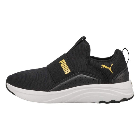 PUMA Women's Softride Sophia Slip On Sneaker Blk/Gld 6.5 Medium US
