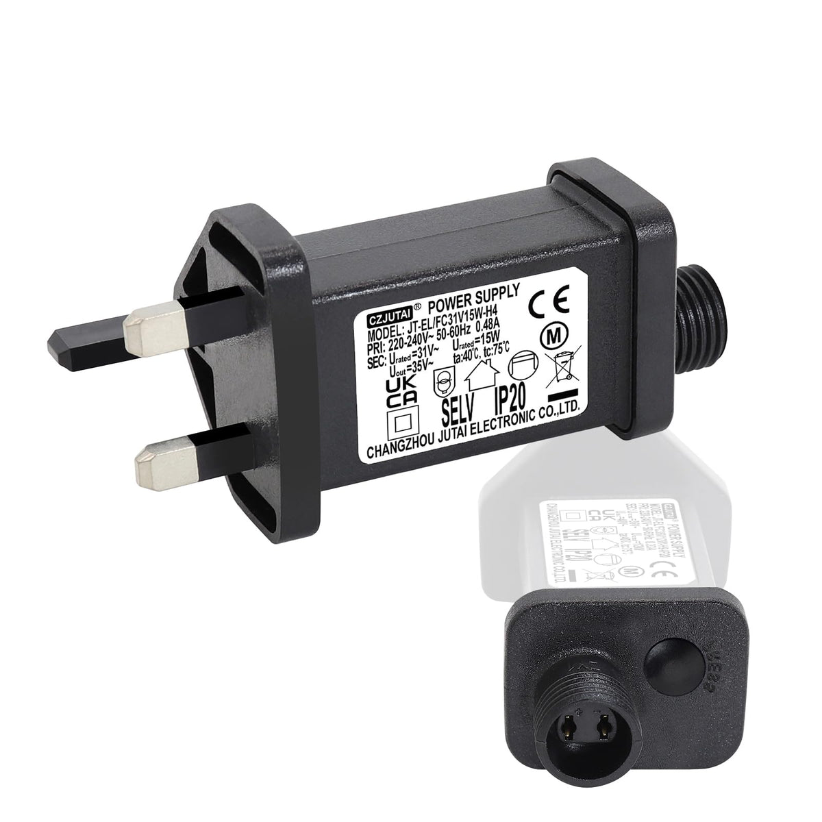31V 15W String Lights Indoor-Outdoor Power Adapter for CZJUTAI JT-EL/FC31V15W /12W /9W /7.2W /6W /4.5W /3.6W -IP20 Christmas Lighting, Multi Function Ctr Box (Compatible 32/29V) [W5T5]