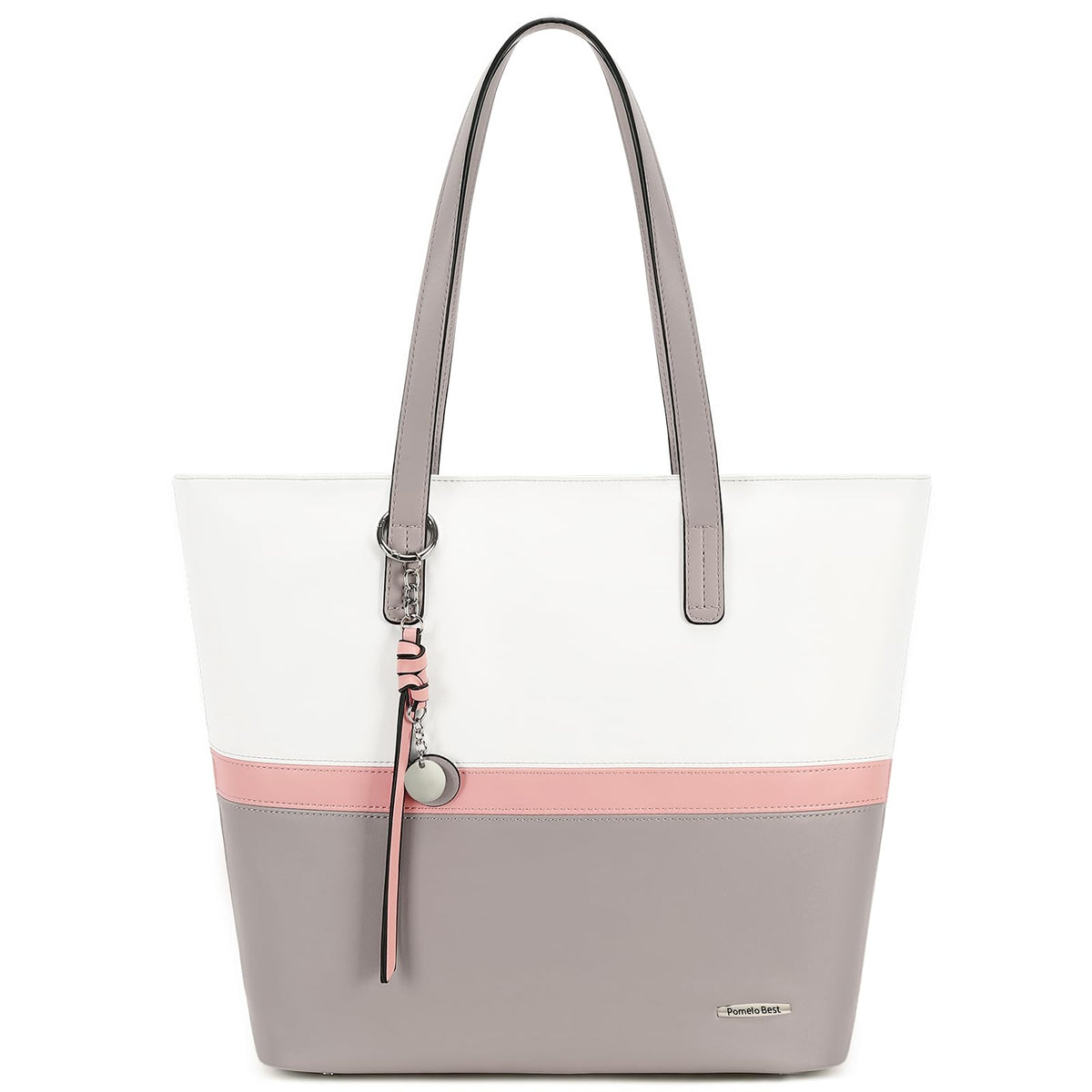 Pomelo Best Women Handbag Ladies Shopper Large Tote Bag PU Leather Shoulder Bag with Large Compartment for Office School Shopping