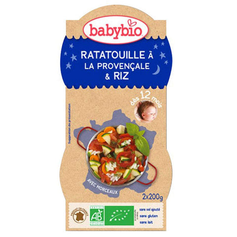 Babybio Good Night Ratatouille ÃƒÆ’Ã†â€™Ãƒâ€ Ã¢â‚¬â„¢ÃƒÆ’Ã¢â‚¬Å¡Ãƒâ€šÃ‚Â  la ProvenÃƒÆ’Ã†â€™Ãƒâ€ Ã¢â‚¬â„¢ÃƒÆ’Ã¢â‚¬Å¡Ãƒâ€šÃ‚Â§ale & Rice 12 Months and + Organic 2 Bowls of 200g