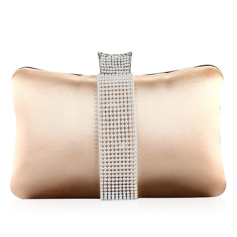 NICOLE & DORIS Women Handbags Diamond Silky Clutch Bag Small Purse Wedding Party Evening Bag Gold