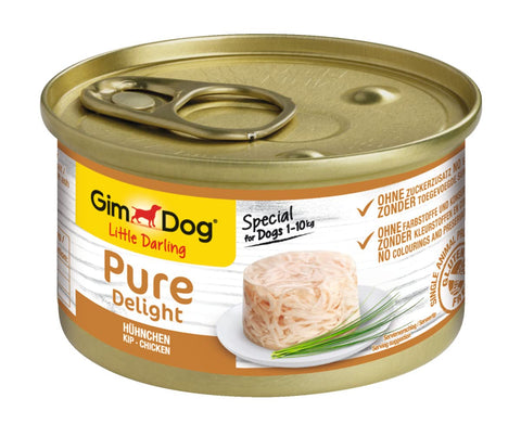 GimDog Pure Delight chicken - Protein-rich dog snack with tender meat in a delicious jelly - 12 tins (12 x 85 g)