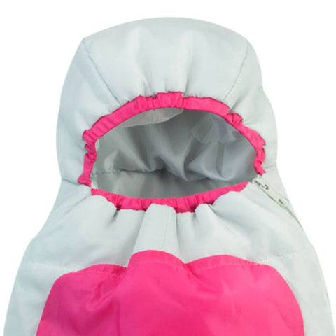 Sophia's 18" Doll Cocoon Style Nylon Sleeping Bag with Side Zipper for Camping, Pink/Gray