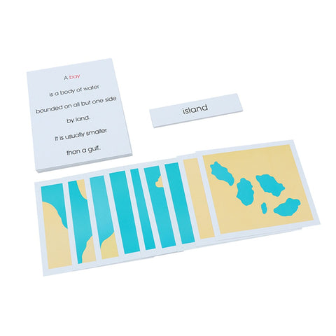 Montessori Land and Water Forms Card Set Montessori Geography Learning Cards Early Childhood Education Montessori Materials