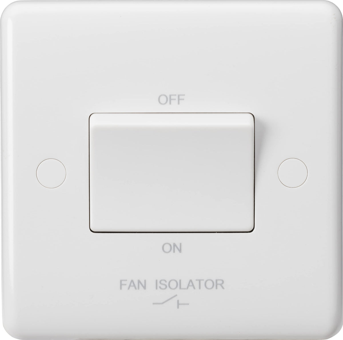 Knightsbridge CU1100 Curved Edge 10 A 3 Pole Fan Isolator Switch, White