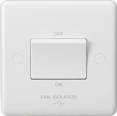 Knightsbridge CU1100 Curved Edge 10 A 3 Pole Fan Isolator Switch, White