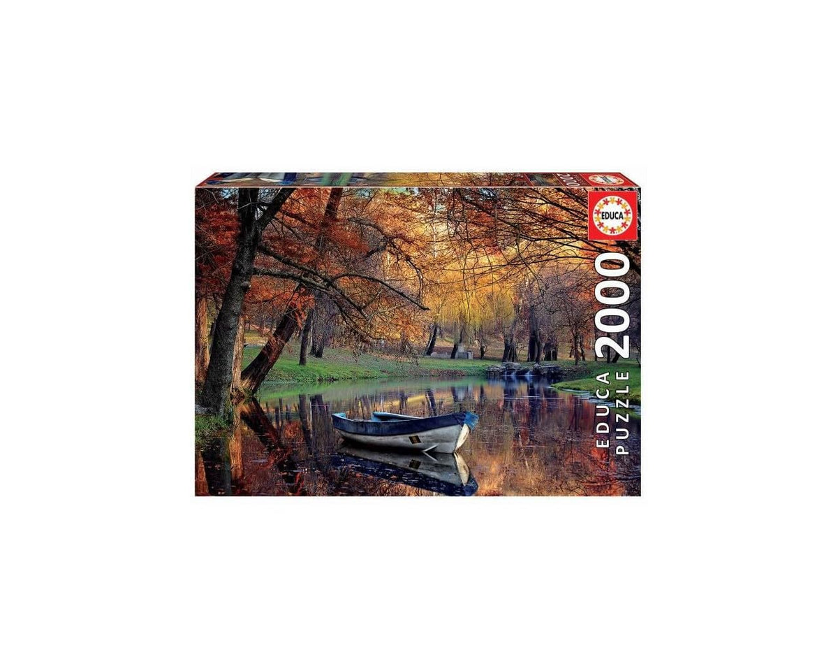 Educa - Boat on The Lake - 2000 Piece Jigsaw Puzzle - Puzzle Glue Included - Completed Image Measures 37.75" x 26.75" - Ages 14+ (19275)