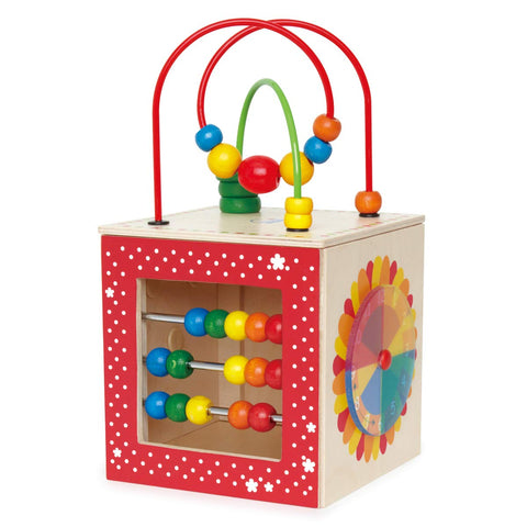 Hape Discovery Box | Activity Center Play Cube | 5-1 Learning Puzzle Toy for Toddlers | Five Sided Educational Maze, Small