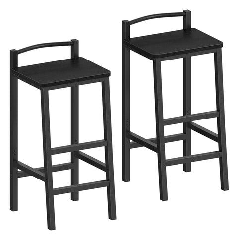 Furologee Adjustable Barstools Set of 2,Counter Height Stools with Back and Metal Legs,Modern Bar Stools,Bar Chairs for Bar,Kitchen lsland, Dining Room, Black