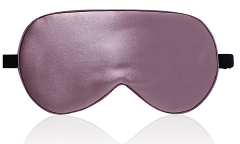 LaCourse 100% Natural Mulberry Silk Eye Mask for Sleeping with a Travel Pouch, Both Sides 19 Momme Organic Silk, Adjustable Silk Sleep Eye Mask for Women, Grey Purple