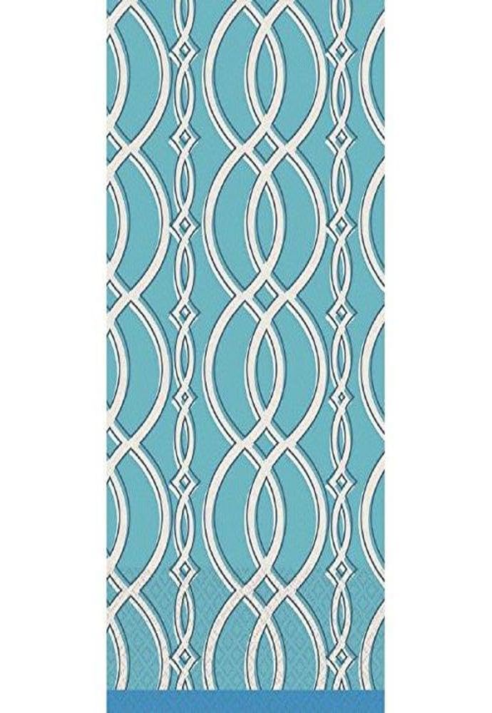 Elegant Chain Guest Towels Party Disposable Tableware, 16 Pieces, Made from Paper, Blue, by Amscan