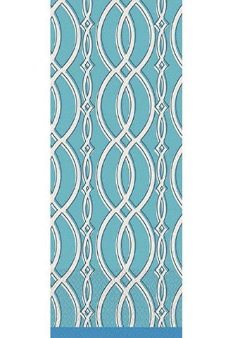 Elegant Chain Guest Towels Party Disposable Tableware, 16 Pieces, Made from Paper, Blue, by Amscan