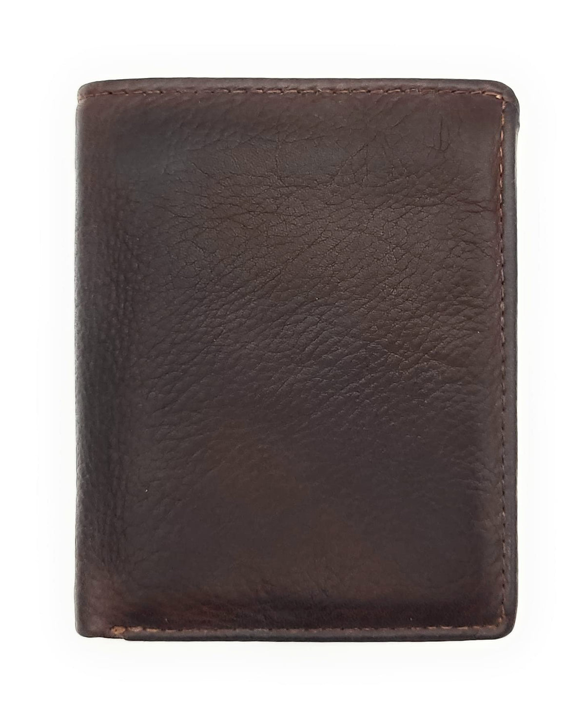 Genuine Leather Mini Wallet Vintage Waxed Cowhide Leather with RFID Protection, dark brown, S, Retro
