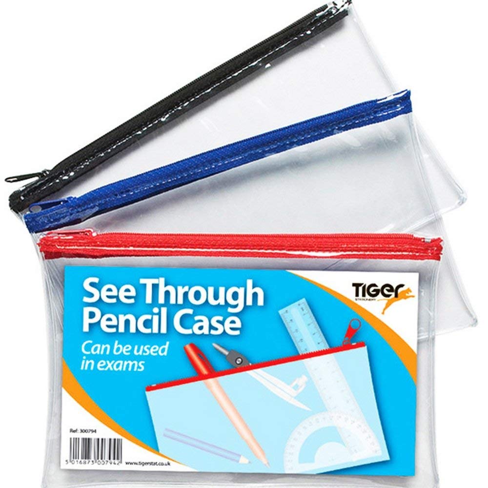 2Xpencil case - Clear See Through - Short 20x12cm x 1 Single