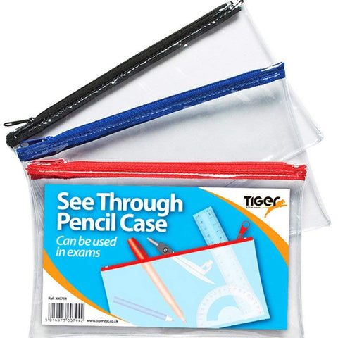 2Xpencil case - Clear See Through - Short 20x12cm x 1 Single
