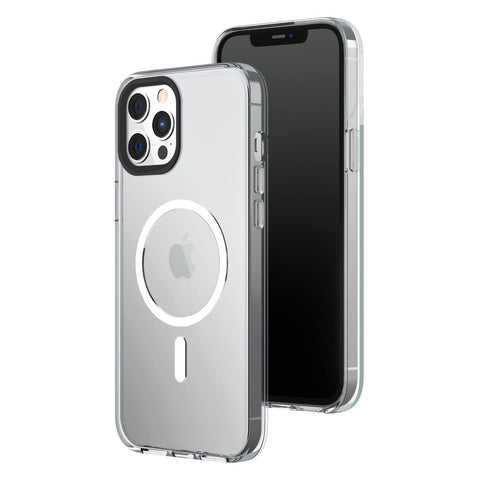 RHINOSHIELD Clear Case Compatible with Magsafe for iPhone 12 Pro Max | Superior magnetic, Advanced Yellowing Resistance, Crystal Clear, Protective and Customizable Clear Phone Case - Black Camera Ring