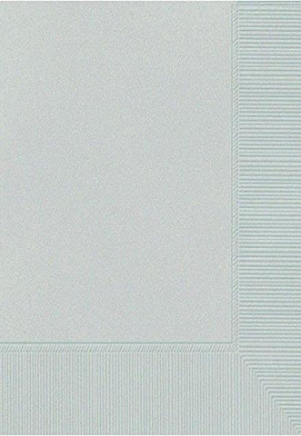 Silver 3-Ply Beverage Napkins | Pack of 20 | Party Supply