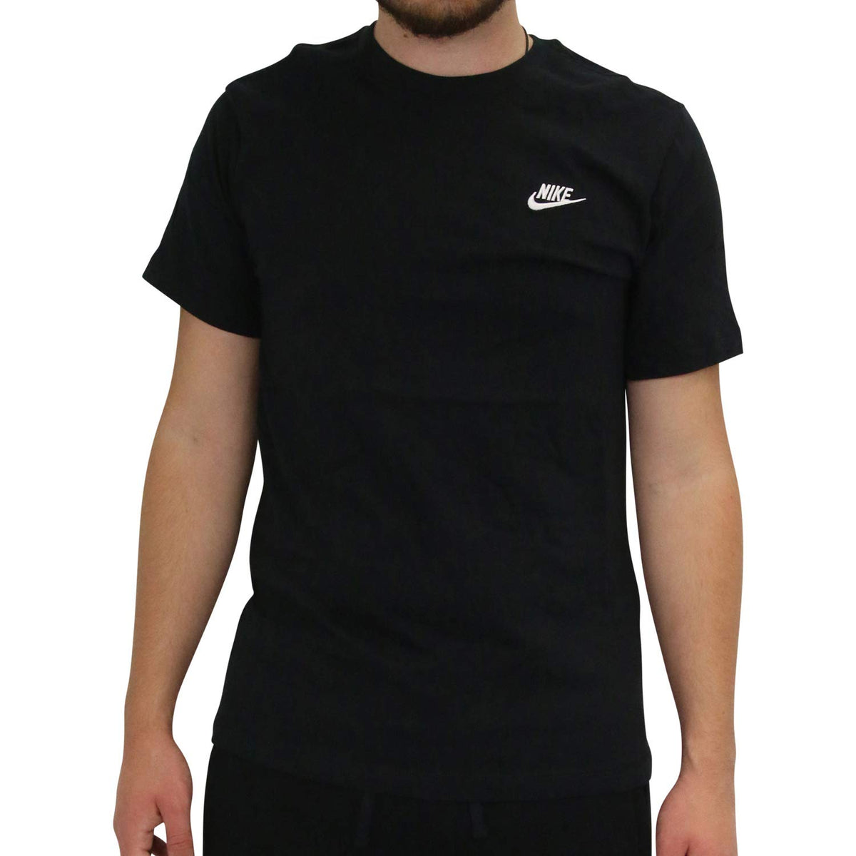 NIKE Men's Sportswear Club T shirt, Black/(White), M UK