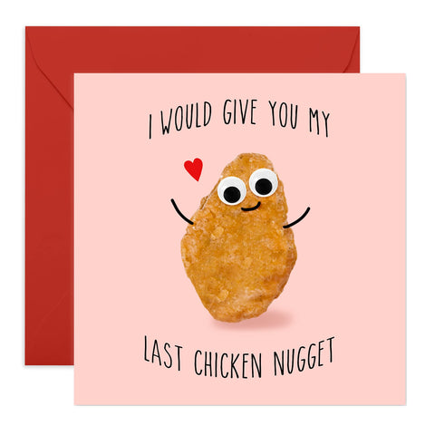 Central 23 Funny Wedding Anniversary Card - Valentine Cards for Him Her - 'Last Chicken Nugget' - I Love You Gifts for Husband or Wife - Valentines For Kids - Comes with Fun Stickers