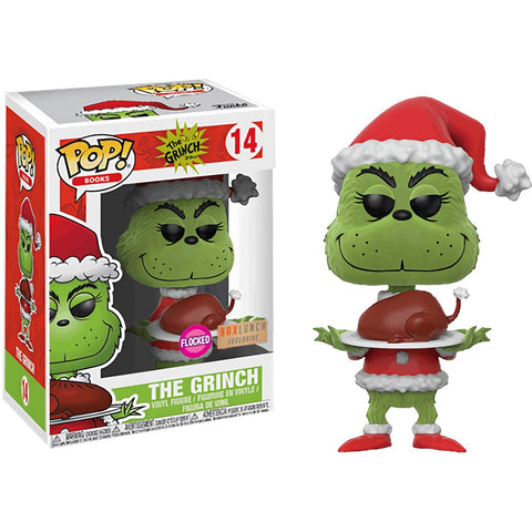 Funko POP! Books: Dr. Suess The Grinch Who Stole Christmas - The Grinch [Flocked with Roast Beast] #14 - BoxLunch Exclusive!