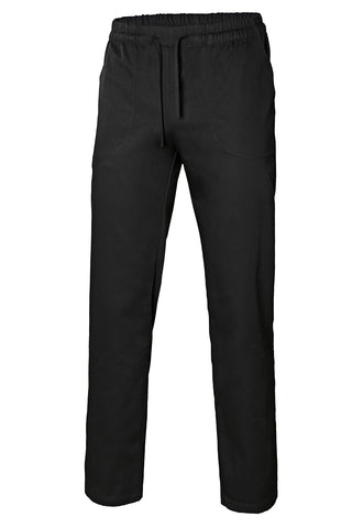 VELILLA Unisex Poplin Trousers with Ties Chef Trousers, Black