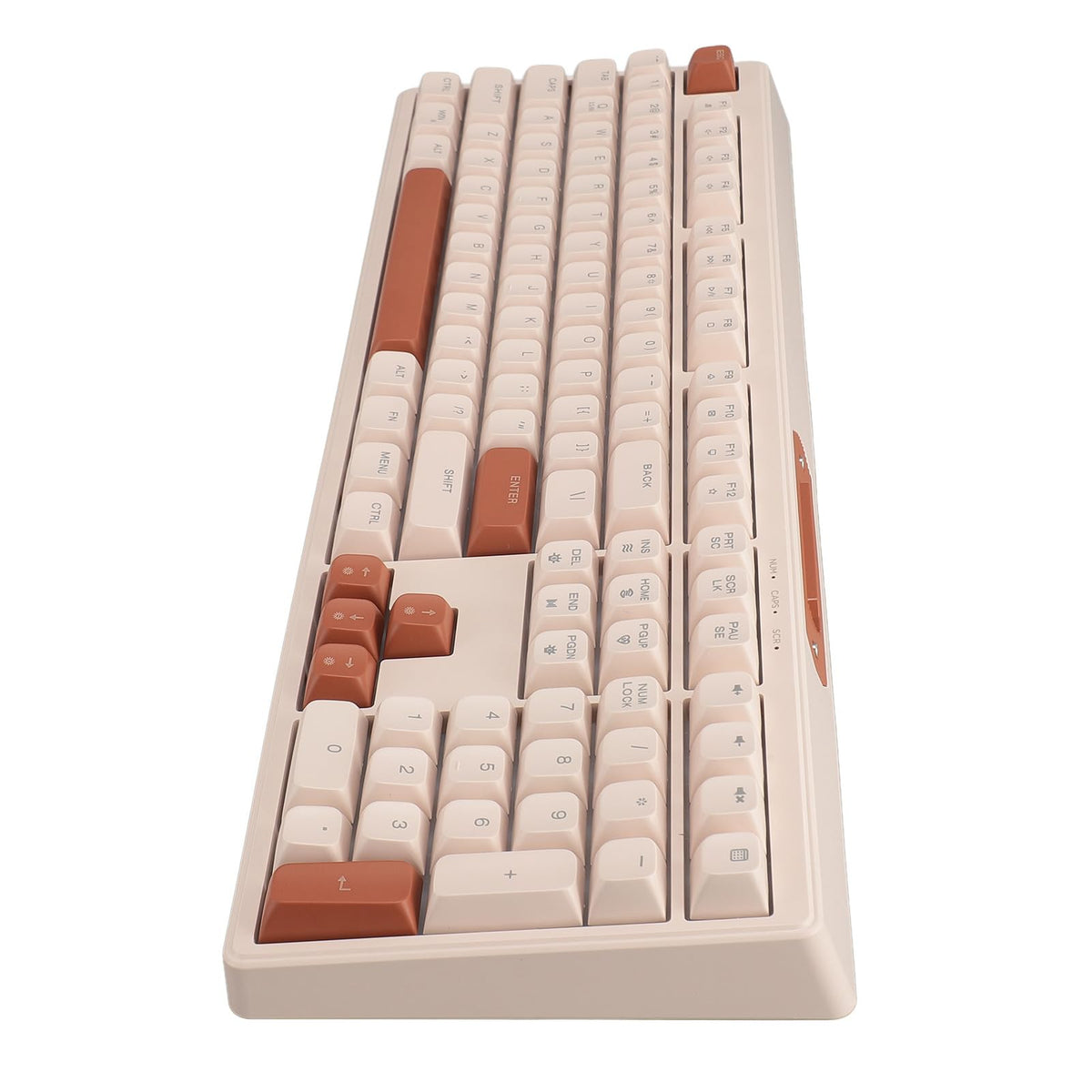 Gaming Keyboard, Plug and Play RGB Backlit Keyboard 108 Keys Silent for Home (Milk Tea Color)