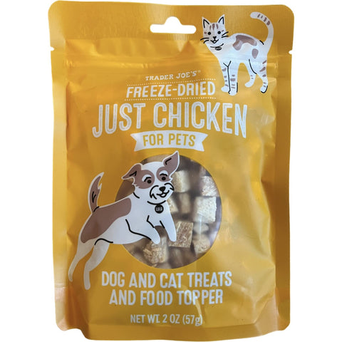 Trader Joe's Freeze Dried Just Chicken Dog and Cat Treats Food Topper (Pack of 1)